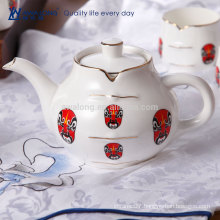 Chinese Traditional Culture Style Fine Bone China Tea Pot And Kettle Set